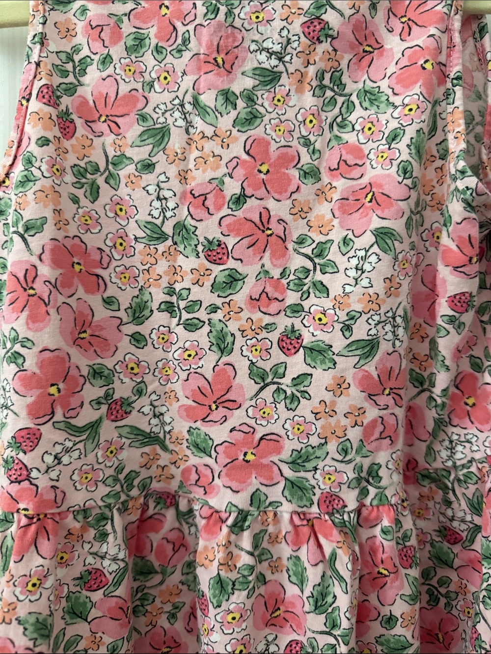 H&M Pink Floral Tank Dress with Green Leaf Accents - Picture 3 of 3